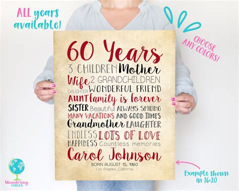 presents for mom 60th birthday|mum 60th birthday present ideas.